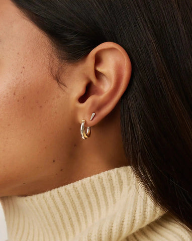 Lucy Williams Entwine Small Hoop Earrings  | Mixed Metal