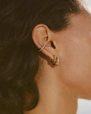 Lucy Williams Entwine Small Hoop Earrings  | Mixed Metal